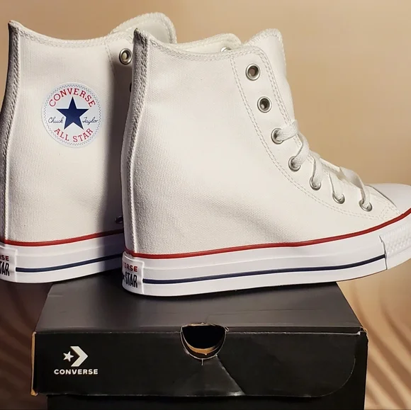 Converse All-Star White Wedge High-Tops - Picture 3 of 4